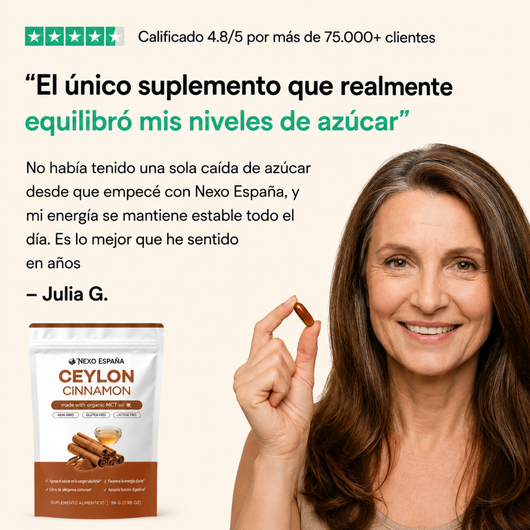 Canela de Ceilán equivalente a 7200 mg con Aceite MCT - (30 Cápsulas Blandas)