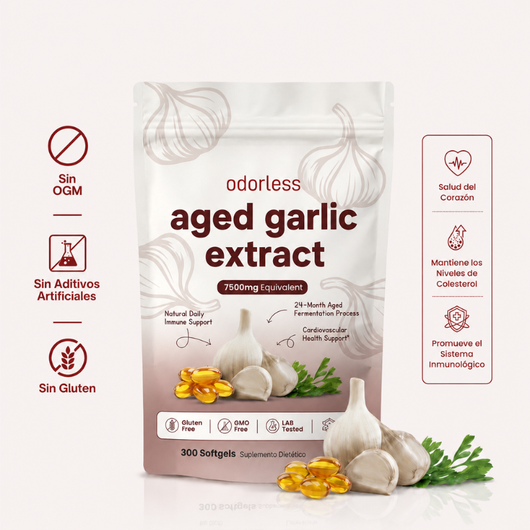 Suplemento de Ajo Envejecido Sin Olor · 7500mg (30 Cápsulas Blandas)