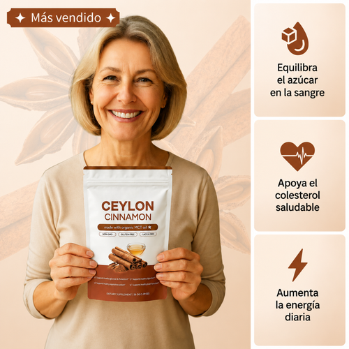 Canela de Ceilán equivalente a 7200 mg con Aceite MCT - (30 Cápsulas Blandas)
