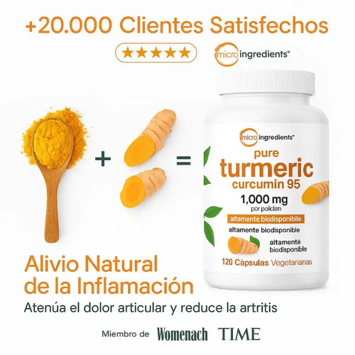 Suplemento de Cúrcuma Curcumina 95% con Pimienta Negra y Aceite MCT para Máxima Absorción (120 cápsulas)