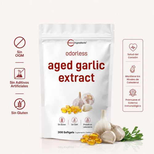 Suplemento de Ajo Envejecido Sin Olor · 7500mg (300 Cápsulas Blandas)