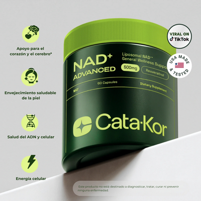 Suplemento Avanzado de NAD+ para el Antienvejecimiento con Resveratrol (60 Cápsulas)