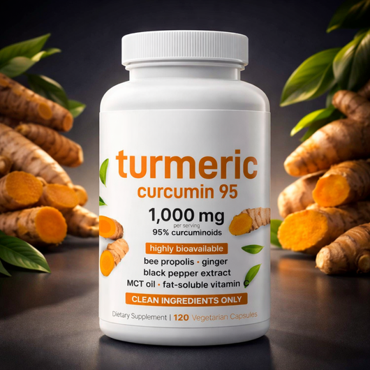 Suplemento de Cúrcuma Curcumina 95% con Pimienta Negra y Aceite MCT para Máxima Absorción (120 cápsulas)