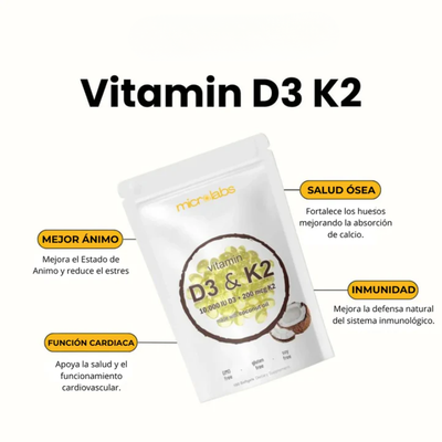 Alta - Potencia Vitamina D3 & K2 (180 cápsulas blandas)